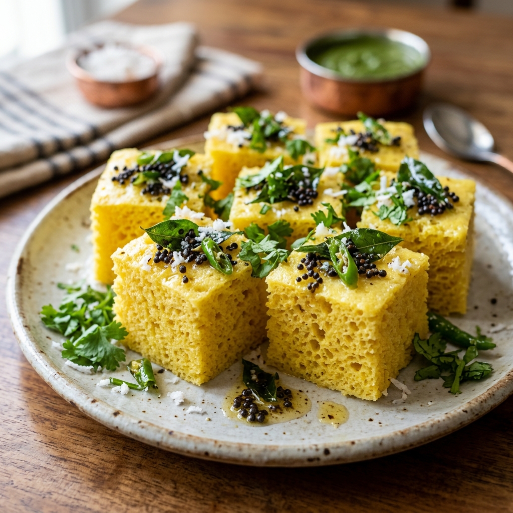 Khaman Dhokla (Steamed Cake)